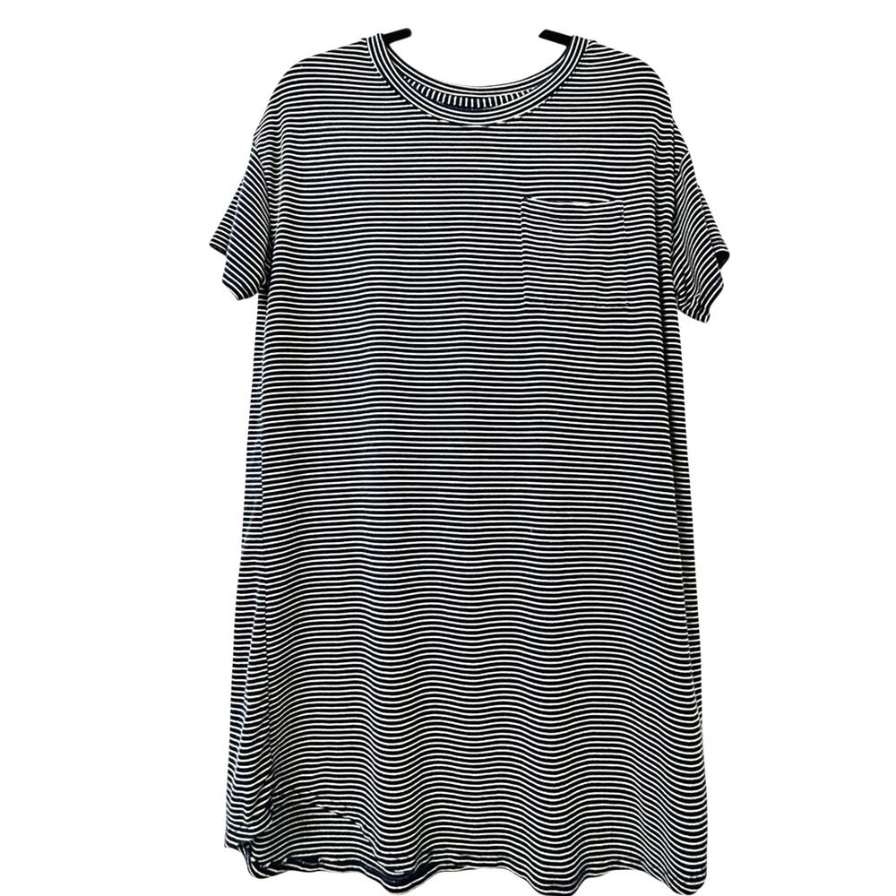Stars Above Striped Nightgown M Soft Sleep Dress Lounge Tshirt Dress Comfy